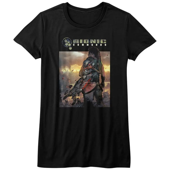 Bionic Commando-The World Burn-Black Ladies S/S T-Shirt - Black