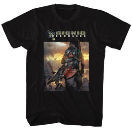 Bionic Commando-The World Burn-Black Adult S/S T-Shirt - Black