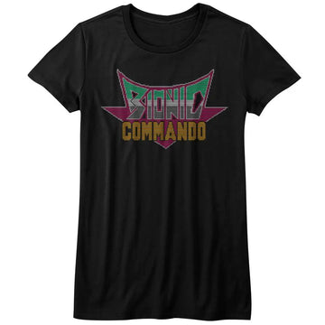Bionic Commando-Pixel Logo-Black Ladies S/S T-Shirt - Black