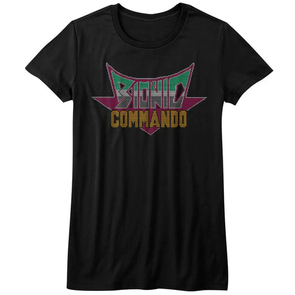 Bionic Commando-Pixel Logo-Black Ladies S/S T-Shirt - Black