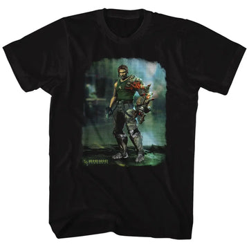 Bionic Commando-Damaged Road-Black Adult S/S T-Shirt - Black
