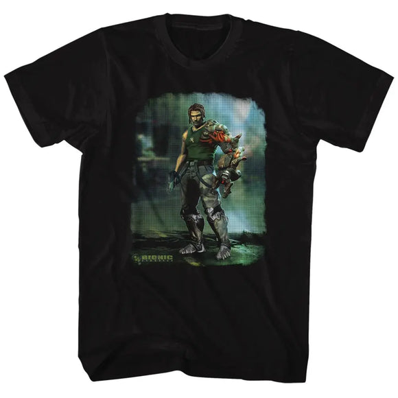 Bionic Commando-Damaged Road-Black Adult S/S T-Shirt - Black