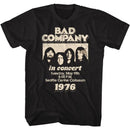Bad Company-In Concert 76-Black Adult S/S T-Shirt - Black