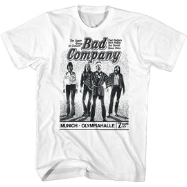 Bad Company-Munich Concert-White Adult S/S T-Shirt - White