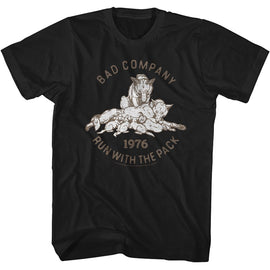 Bad Company-Run With The Pack-Black Adult S/S T-Shirt - Black