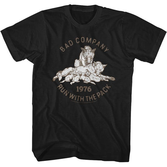 Bad Company-Run With The Pack-Black Adult S/S T-Shirt - Black