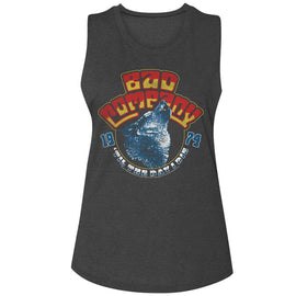Bad Company-Wolf Head 74-Charcoal Ladies Na Muscle Tank-S - Charcoal