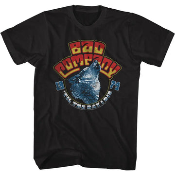 Bad Company-Wolf Head 74-Black Adult S/S T-Shirt - Black