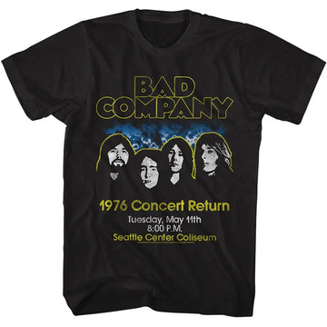 Bad Company-Bad Company Concert Return-Black Adult S/S T-Shirt - Black