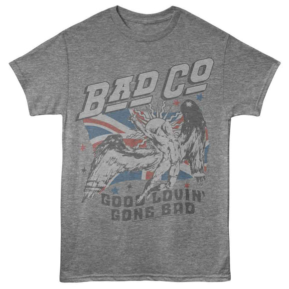Bad Company-Bad Company Good Lovin Flag-Graphite Heather Adult S/S T-Shirt - Graphite Heather