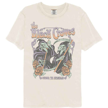 The Black Crowes-The Black Crowes Grim Reaper Crows-Ivory Adult S/S Comfort Color T-Shirt - Ivory