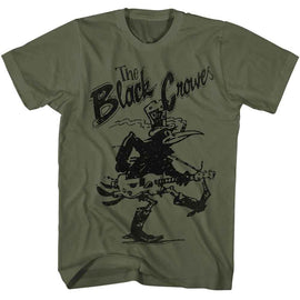 The Black Crowes-The Black Crowes Vintage Crowes-Military Green Adult S/S T-Shirt - Military Green