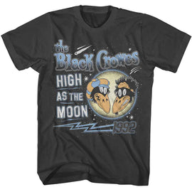 Black Crowes-Black Crowes High As The Moon Space-Smoke Adult S/S T-Shirt - Smoke