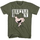 Beetle Bailey-Beetle Bailey Face-Military Green Adult S/S T-Shirt - Military Green