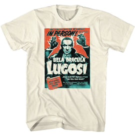Bela Lugosi-Bela Lugosi In Person Poster-Natural Adult S/S T-Shirt - Natural