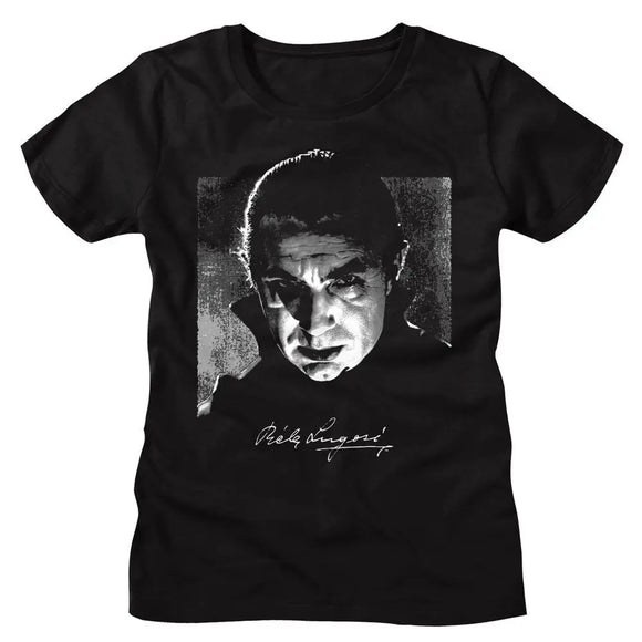 Bela Lugosi-Bela Lugosi Bw Photo And Signature-Black Ladies S/S T-Shirt - Black