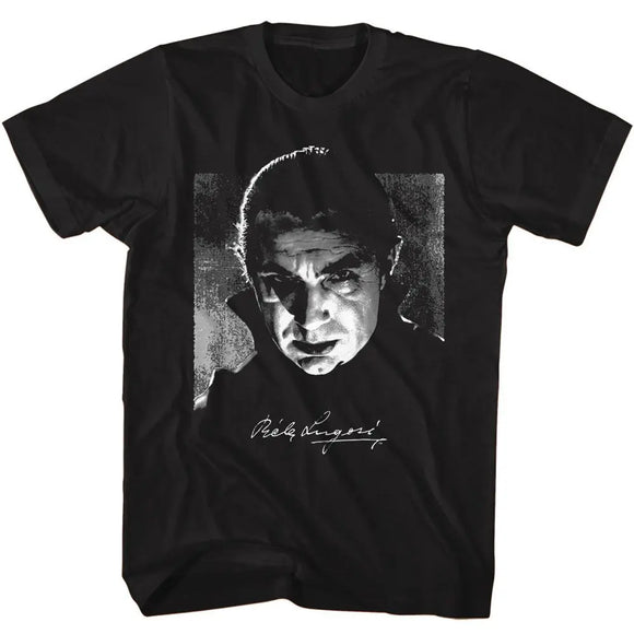 Bela Lugosi-Bela Lugosi Bw Photo And Signature-Black Adult S/S T-Shirt - Black