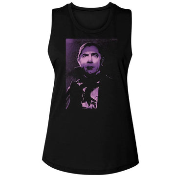 Bela Lugosi-Bela Lugosi Intense Face-Black Ladies Muscle Tank-S - Black