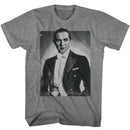 Bela Lugosi-Bela Lugosi Bw Portrait-Graphite Heather Adult S/S T-Shirt - Graphite Heather