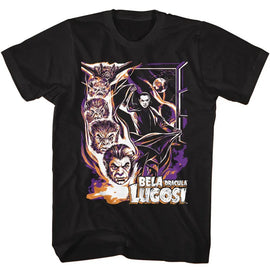 Bela Lugosi-Bela Lugosi Bat Transformation-Black Adult S/S T-Shirt - Black