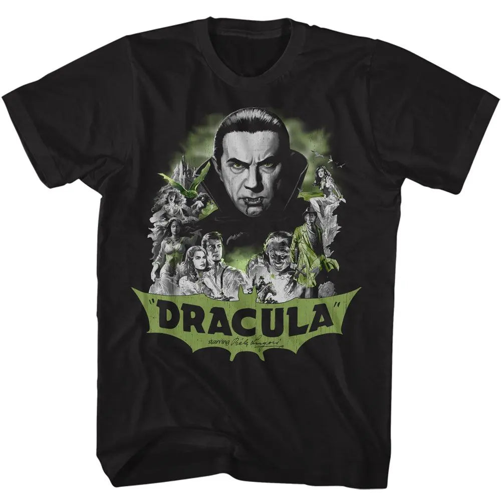 Bela Lugosi-Bela Lugosi Bw Comic Art-Black Adult S/S T-Shirt - Black