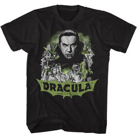 Bela Lugosi-Bela Lugosi Bw Comic Art-Black Adult S/S T-Shirt - Black