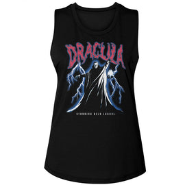 Bela Lugosi-Bela Lugosi Lightning-Black Ladies Muscle Tank-S - Black