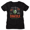Bela Lugosi-Bela Lugosi Creepy Web-Black Ladies S/S T-Shirt - Black