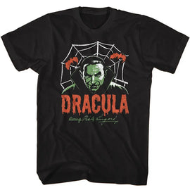 Bela Lugosi-Bela Lugosi Creepy Web-Black Adult S/S T-Shirt - Black