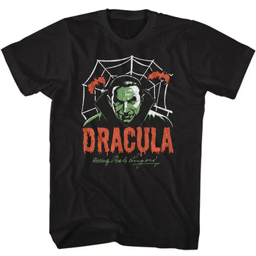 Bela Lugosi-Bela Lugosi Creepy Web-Black Adult S/S T-Shirt - Black