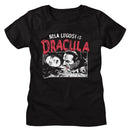 Bela Lugosi-Bela Lugosi Dracula Feeding-Black Ladies S/S T-Shirt - Black