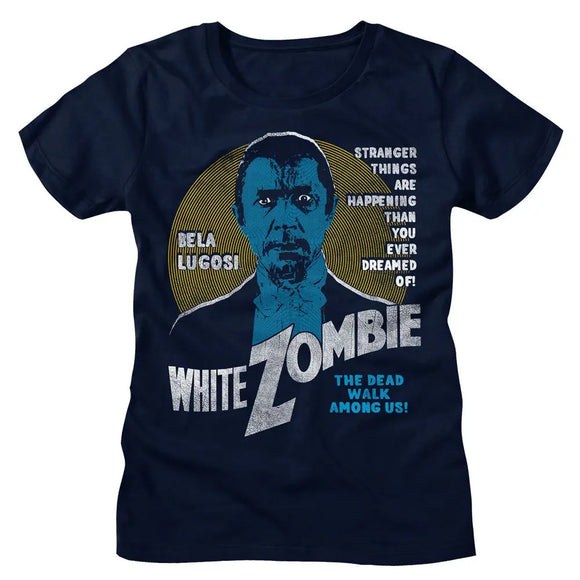Bela Lugosi-Bela Lugosi White Zombie-Navy Ladies S/S T-Shirt - Navy