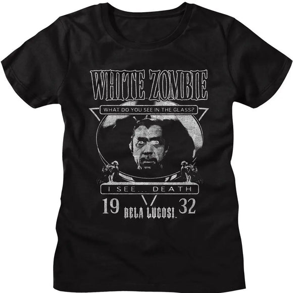 Bela Lugosi-Bela Lugosi White Zombie 1932-Black Ladies S/S T-Shirt - Black
