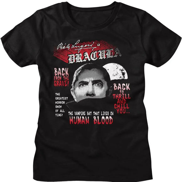 Bela Lugosi-Bela Lugosi Back From The Grave-Black Ladies S/S T-Shirt - Black