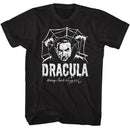 Bela Lugosi-Bela Lugosi Creepy Web Monochrome-Black Adult S/S T-Shirt - Black