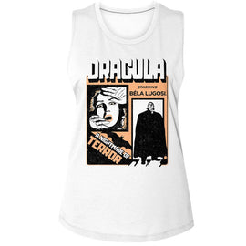 Bela Lugosi-Bela Lugosi 2C Dracula-White Ladies Muscle Tank S - White