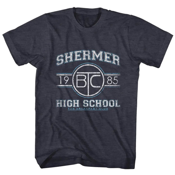 Breakfast Club-Shermer Hs-Navy Heather Adult S/S T-Shirt - Navy Heather