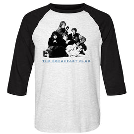 Breakfast Club-Group-White Heather/Vintage Black Adult 3/4 Sleeve Raglan-S - White Heather/Vintage Black