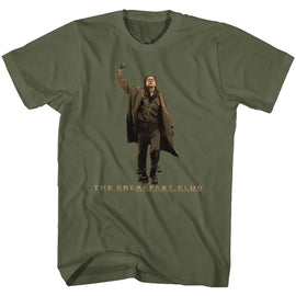 Breakfast Club-Vintage Guy-Military Green Adult S/S T-Shirt - Military Green