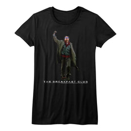 Breakfast Club-Fist Pump Cut Out-Black Ladies S/S T-Shirt - Black