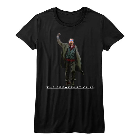 Breakfast Club-Fist Pump Cut Out-Black Ladies S/S T-Shirt - Black