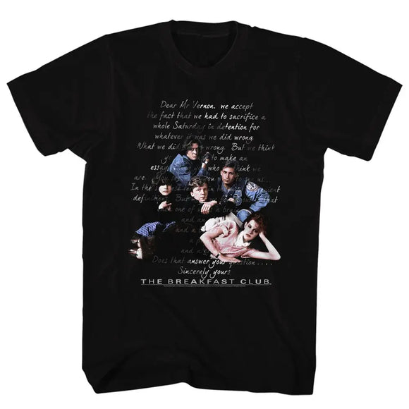 Breakfast Club-Letter-Black Adult S/S T-Shirt - Black