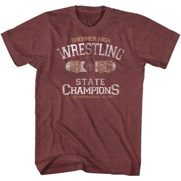 Breakfast Club-State Champ-Vintage Maroon Heather Adult S/S T-Shirt - Vintage Maroon Heather