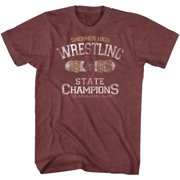 Breakfast Club-State Champ-Vintage Maroon Heather Adult S/S T-Shirt - Vintage Maroon Heather