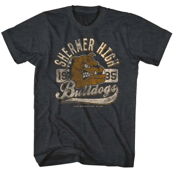 Breakfast Club-Bulldog-Black Heather Adult S/S T-Shirt - Black Heather