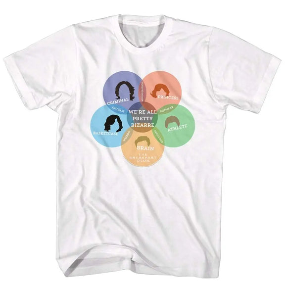 Breakfast Club-Venn Diagram-White Adult S/S T-Shirt - White