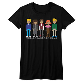 Breakfast Club-Pixels-Black Ladies S/S T-Shirt - Black
