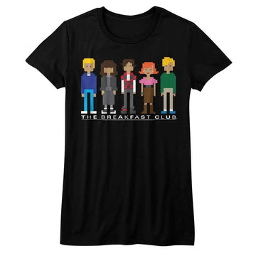 Breakfast Club-Pixels-Black Ladies S/S T-Shirt - Black