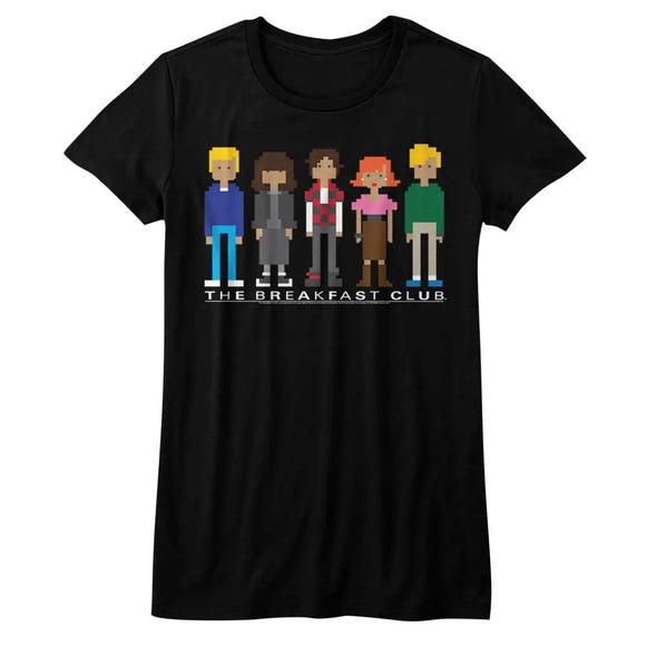 Breakfast Club-Pixels-Black Ladies S/S T-Shirt - Black