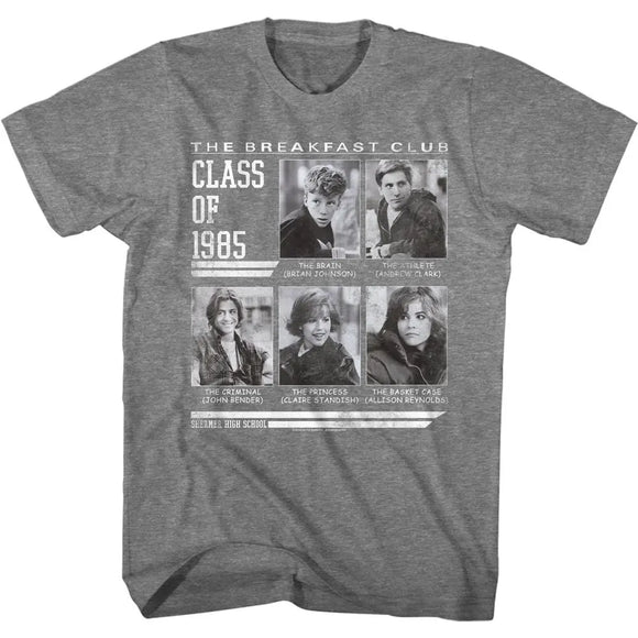 Breakfast Club-Class 85 Yearbook-Graphite Heather Adult S/S T-Shirt - Graphite Heather